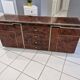 Vintage elm burl and chrome sideboard from the 1970s.