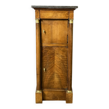 Empire Period Walnut Bedside Table with Detached Columns