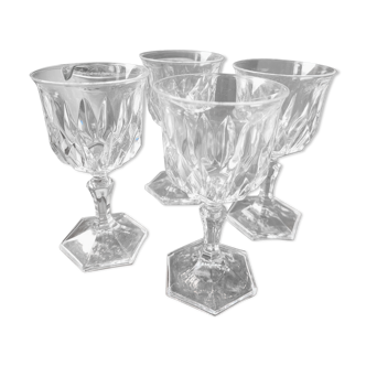 4 verres à vin Chaumont de Cristal d'Arcques