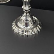 Pair of Chrysalia three-light silver-plated metal candlesticks