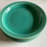 Set of 6 turquoise modernist hollow plates 1950 Villeroy and Boch