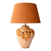 Ceramic Table Lamp with Sculptural Glazed Fruit Decoration