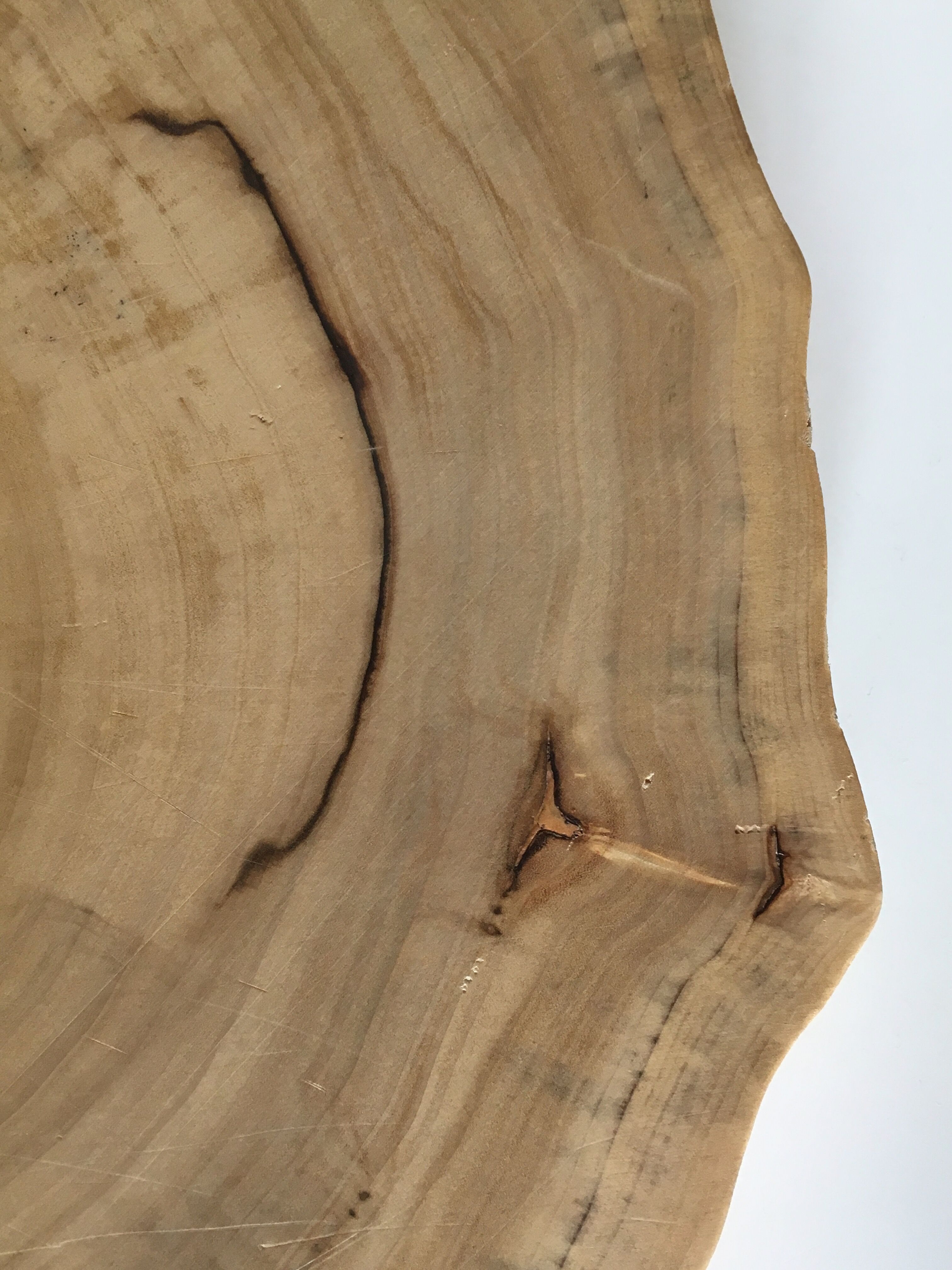 Free-form end wooden tray of Sweden