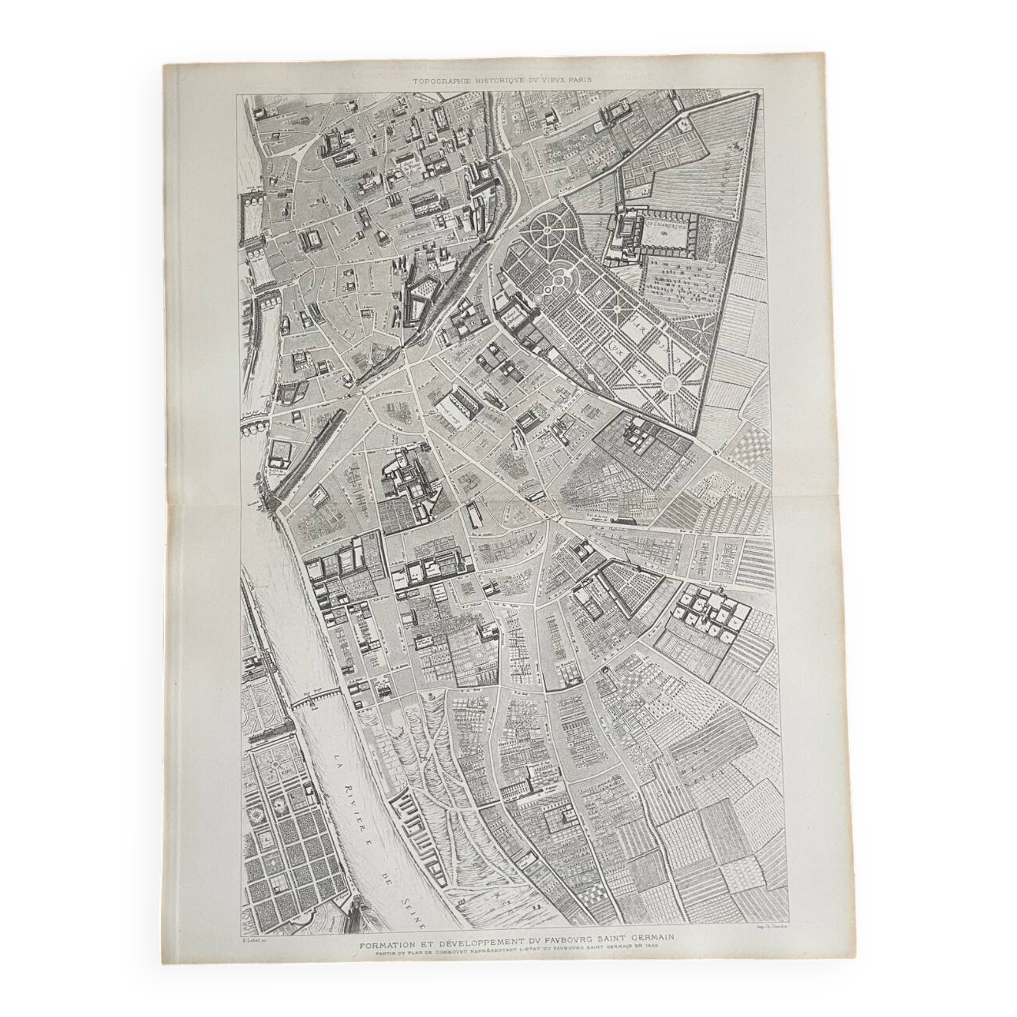 Map of Paris - Faubourg de Saint-Germain in 1652