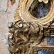 Regency period mirror with a carved and gilded wooden pediment – 18th century