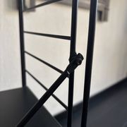 Vintage 1950 shelf taken on design legs by A. Dekker, black - 84 x 25 cm