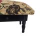 Foot Rest Stool Upholstered Floral Velvet Fabric With Drawer Vintage Deco