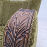 1950s, Danish relax chair, furniture velour, oak wood.
