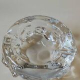 Elegant Empty pocket/ashtray organic floral shape. In crystal. Charles Schneider style. Diam 12 cm