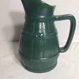 Pichet 80cl céramique émaillée + anse bleu vert cuisine vintage