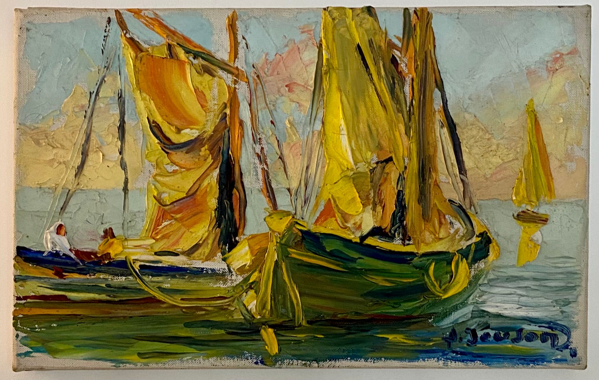 Old painting, Marine signed, 70s/80s