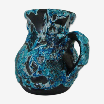 Vase pitcher fat lava turquoise