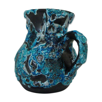 Vase pitcher fat lava turquoise