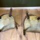 Pair of green leather gondola chairs Art Deco by De Coen