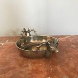 Empty silver metal pocket with deer heads
