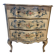 Serpentine commode, 18th century style, Italian, painted and gilded with patterns.