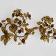 Pair of 3-light gold leaf and flower wall lights, Italy, 1970s-80s