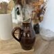 Handmade Pichet Grès du Berry – Made in France – vintage – 17 cm