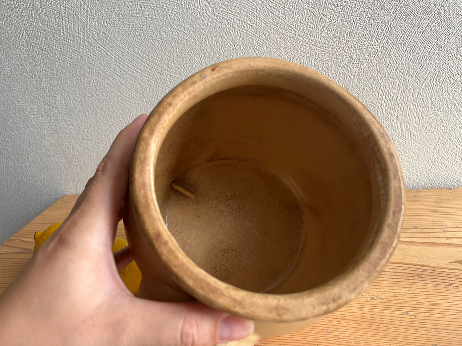 Old stoneware pot / storage jar / jam jar