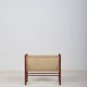 Danish magazine holder with teak and linen, 1960s