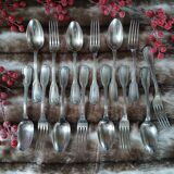 14 antique silver-plated cutlery sets