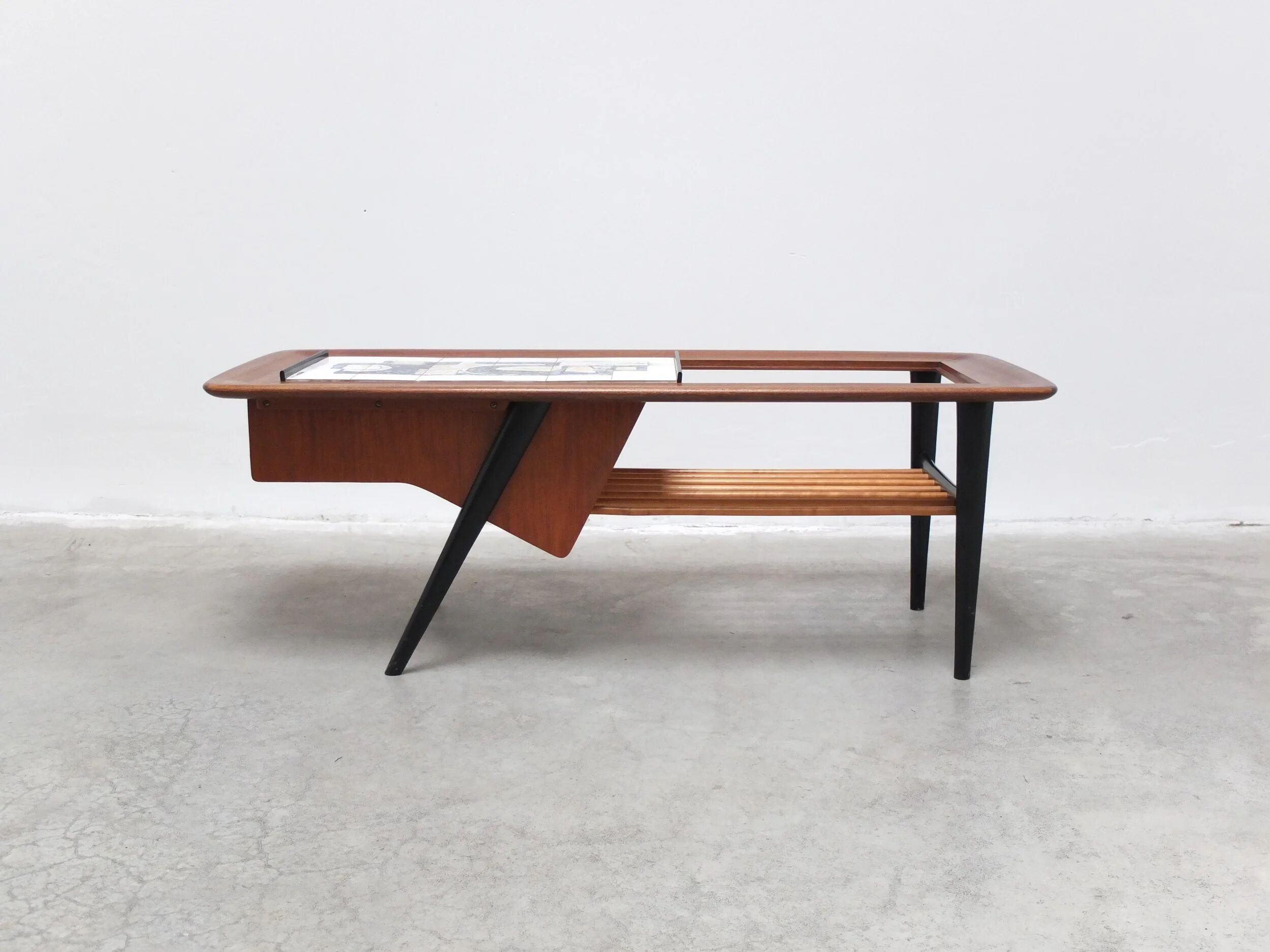Decorative coffee table with bar by Alfred Hendrickx for Belform, 1950s