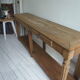 Old solid oak console waxed finish