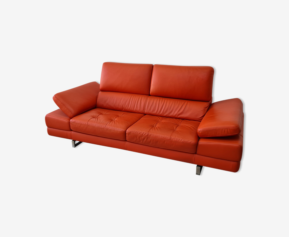 Marinelli 3 Seater Leather Sofa Selency, Genoa Red Leather Sofa