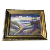 Vintage Moody Impressionist Oil Landscape Painting