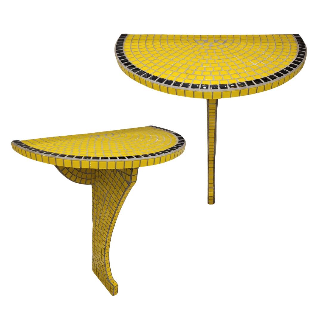 Pair of floating consoles, tesela mosaic, Art Decó, 50's – France