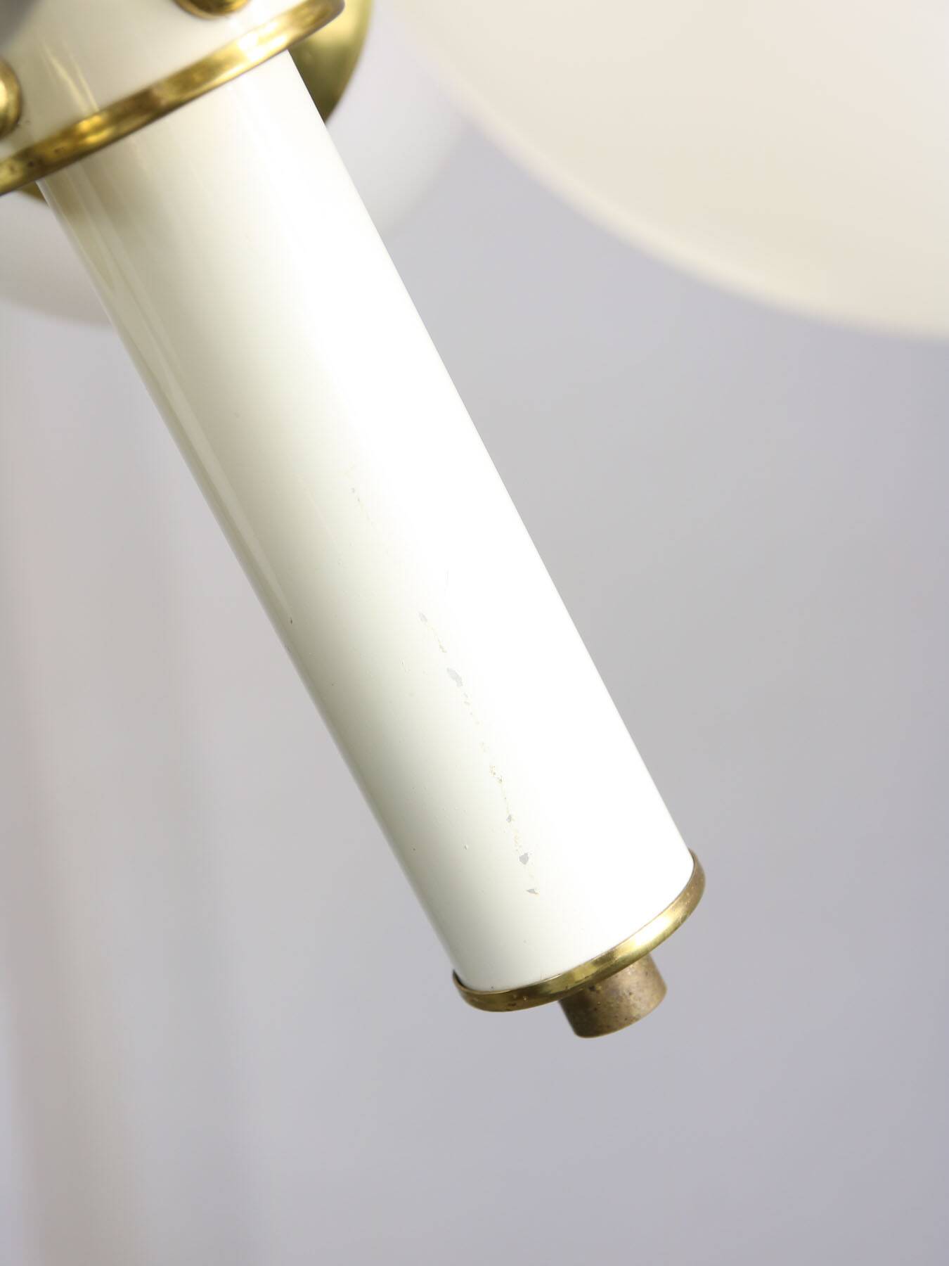 Mid-century Modern Italian Brass and Opaline Sputnik Chandelier