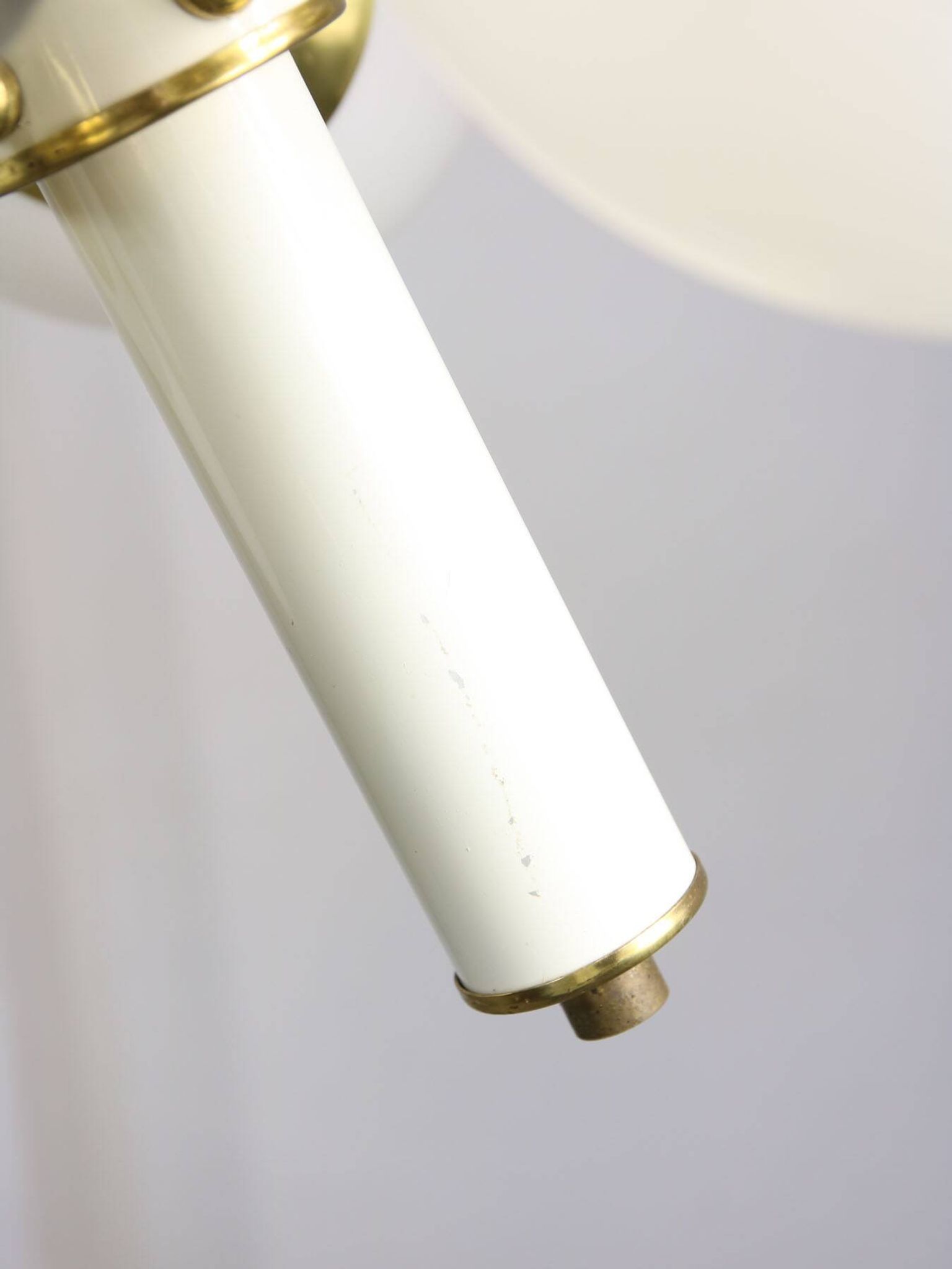 Mid-century Modern Italian Brass and Opaline Sputnik Chandelier