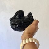 Duck box in black opaline