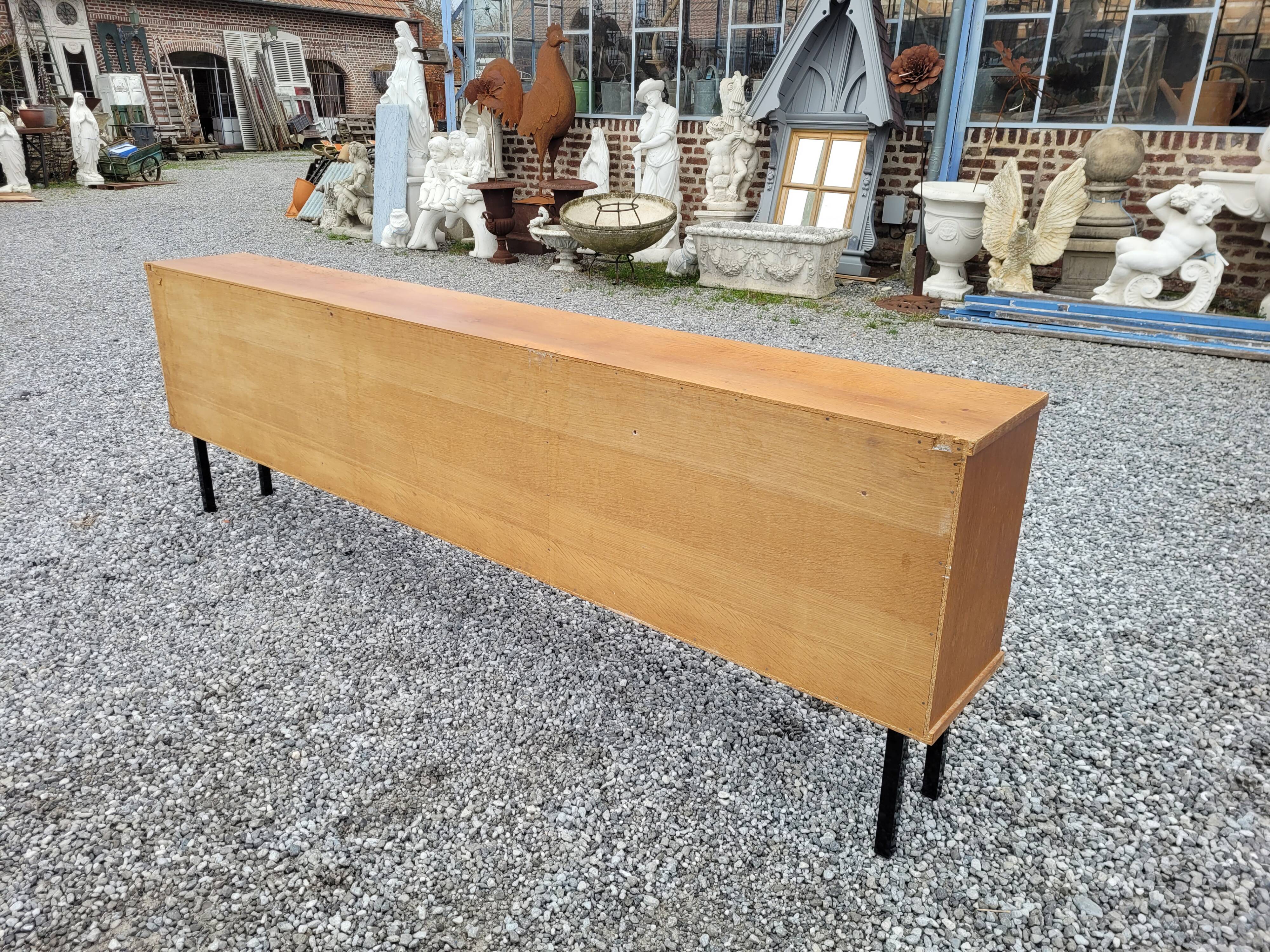 Enfilade vitrés vintage des années 60 en chêne