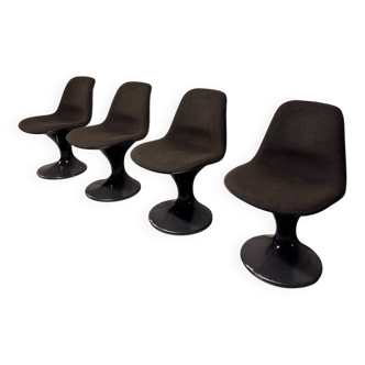 4 Orbit chairs in brown fiberglass – Herman Miller, 1965