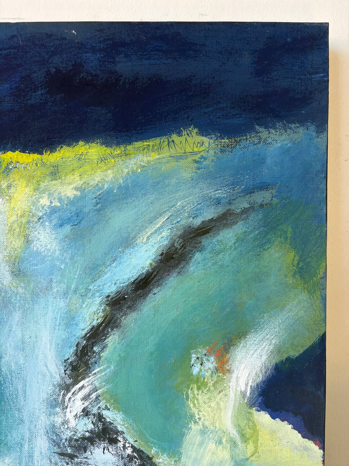 Abstract, oil on canvas signed in Trigance 2002