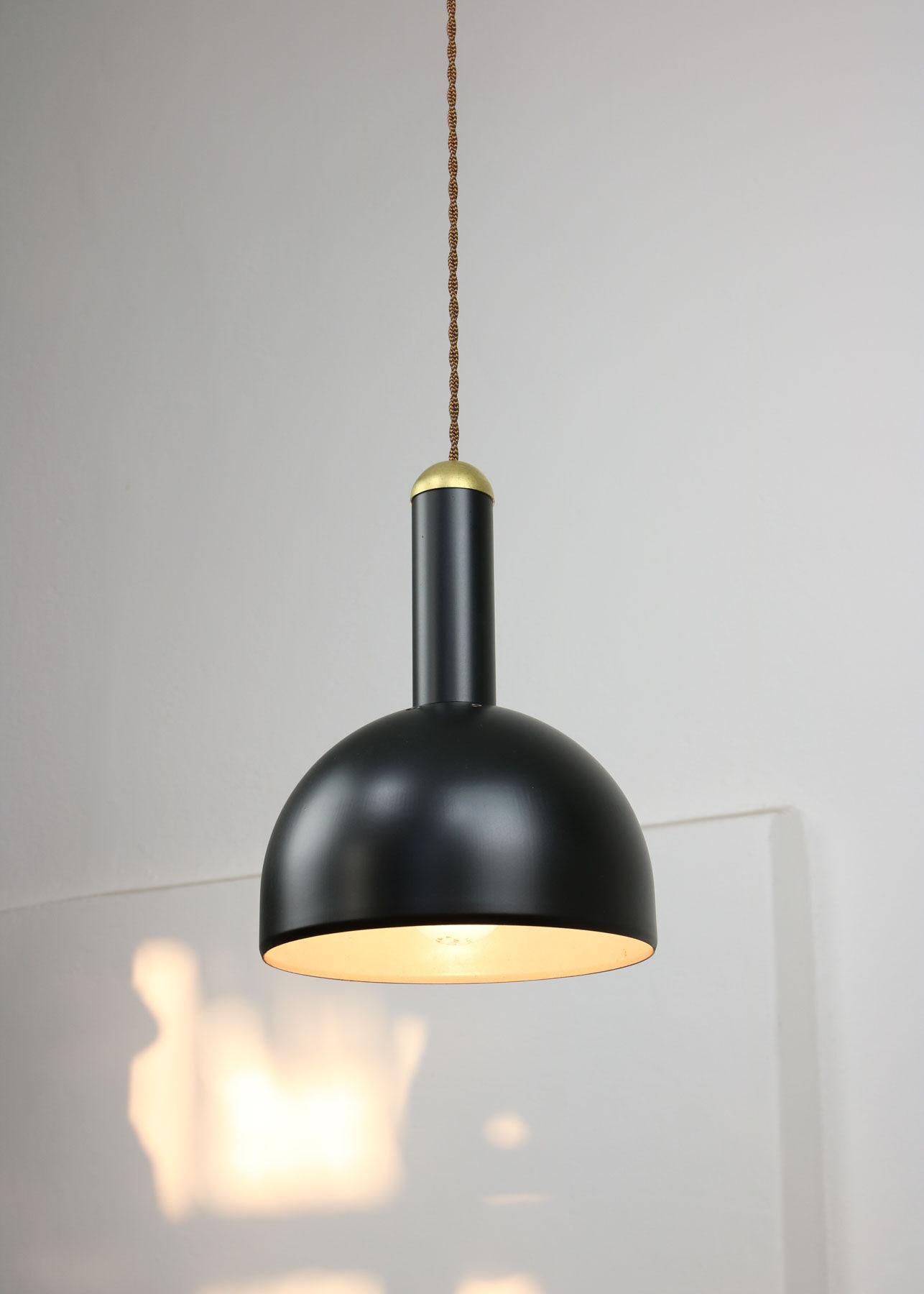 Vintage Black and Brass Pendant Lamp