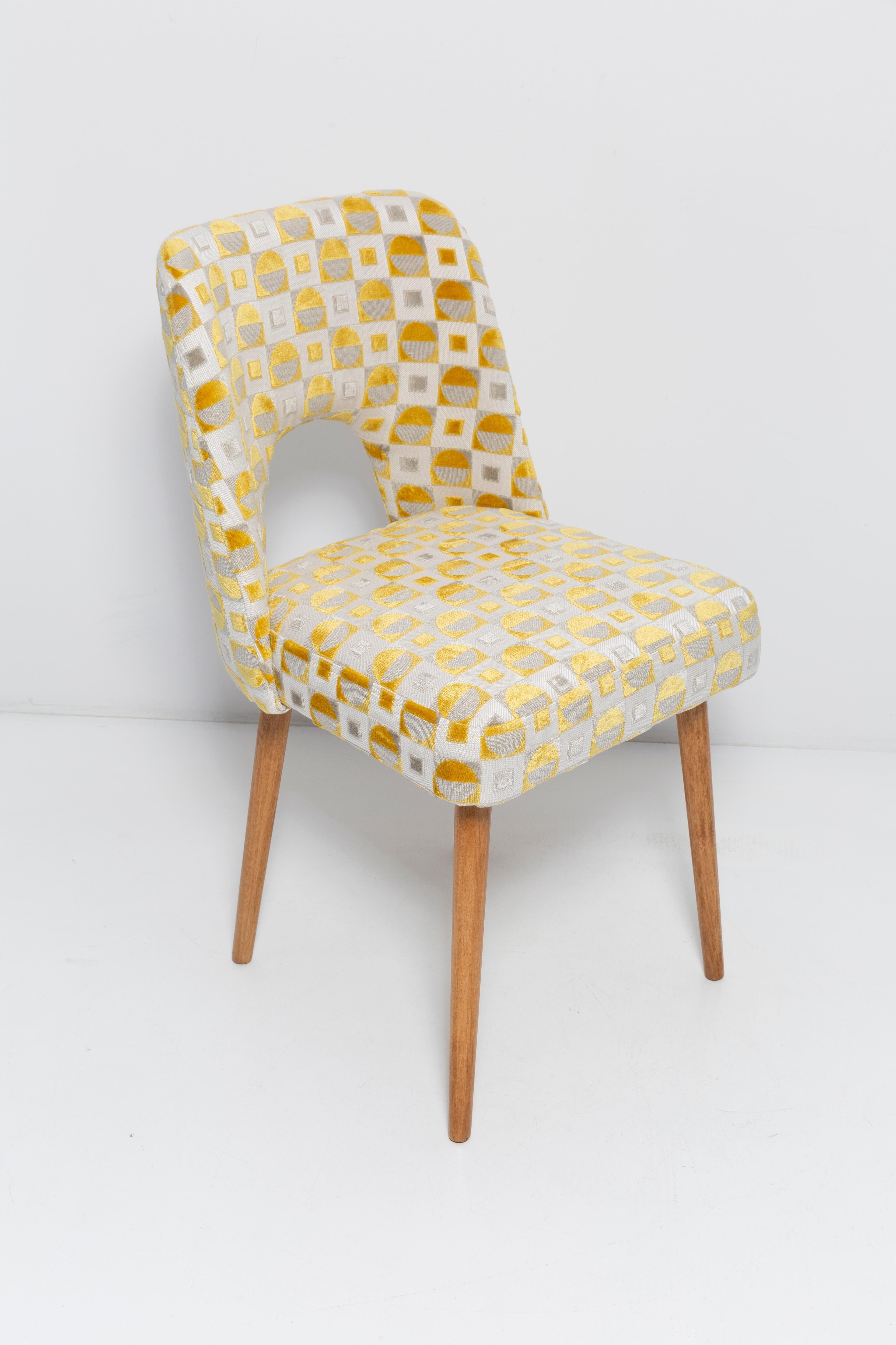Mustard yellow Shell chair from the mid-century, 1960s