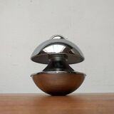 Chrome mushroom table or wall lamp in German mid-century space style by Klaus Hempel for Kaiser Leuchten, 1970s.