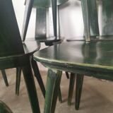 Set of 10 wooden bistro chairs