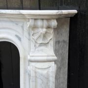 Louis XV style fireplace in Arabescato Carrara marble, circa 1880.