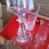 Six crystal champagne flutes