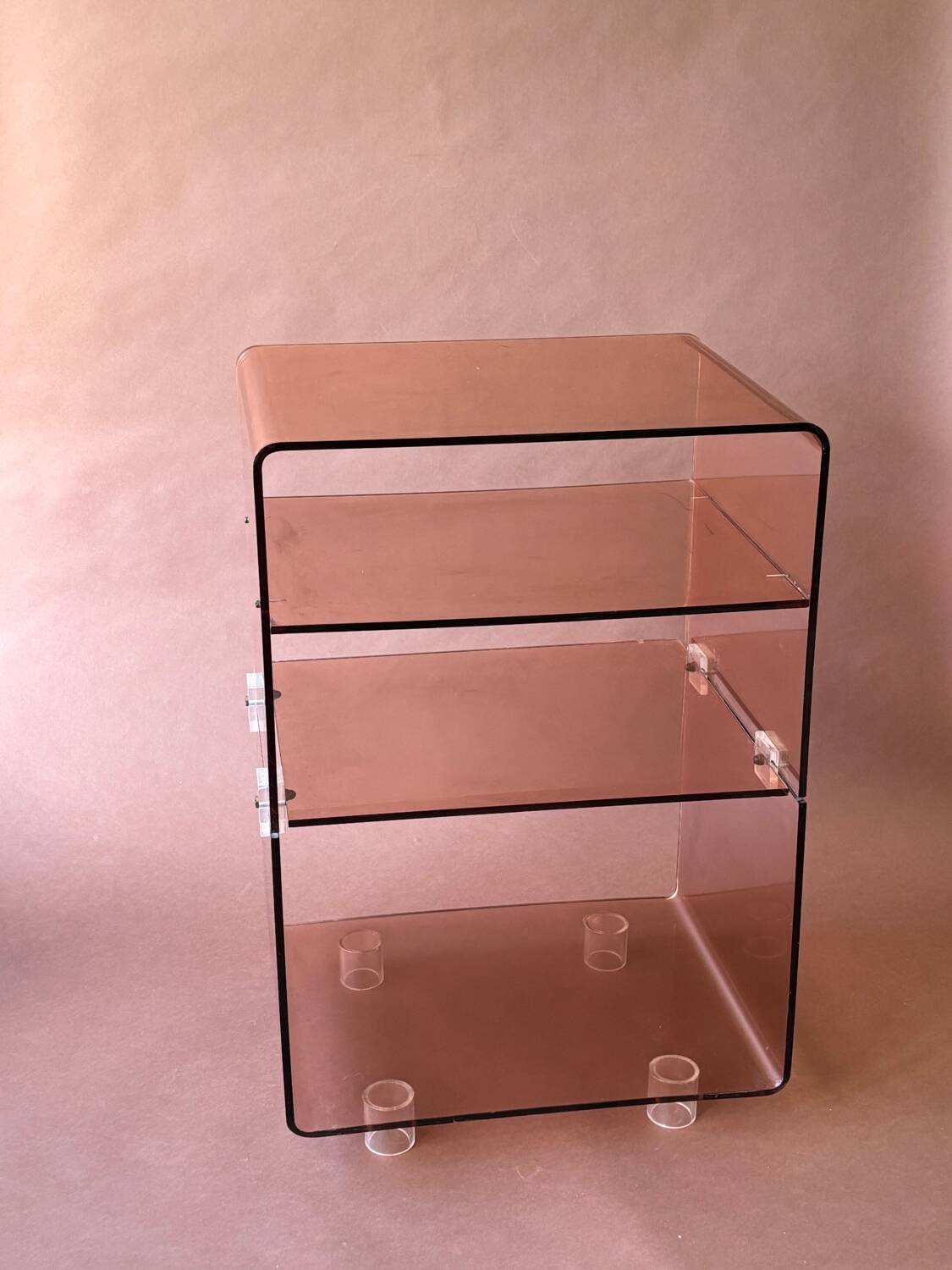 Occasional furniture in smoked Plexiglas from the 70s