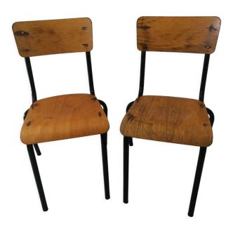 Duo de chaises d'écolier