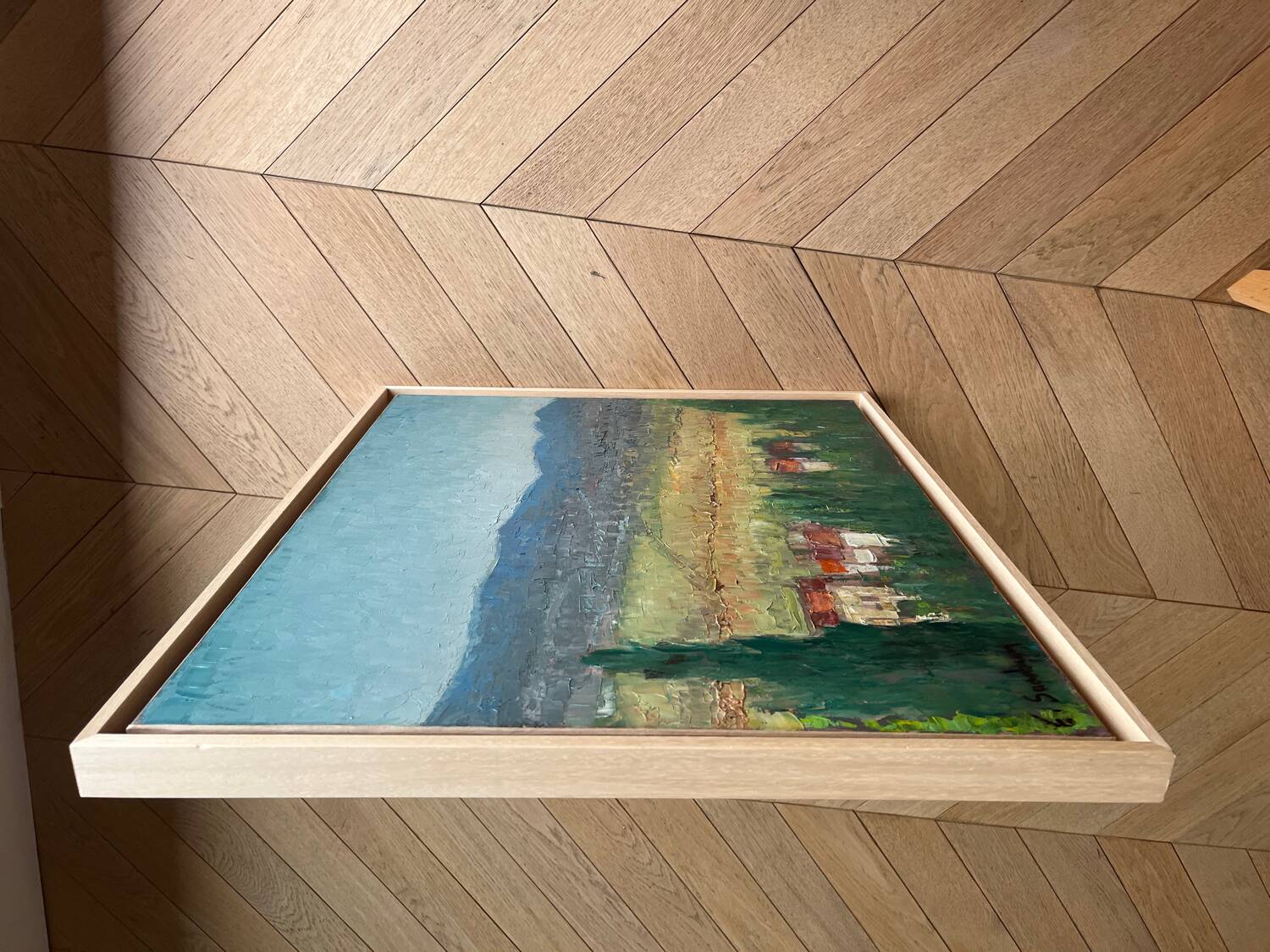 Blue and yellow hills, oil on canvas signed