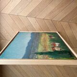 Blue and yellow hills, oil on canvas signed