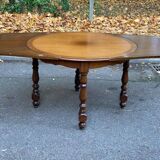Table à manger de ferme ronde extensible en bois