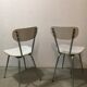 Paire de chaises formica blanc, années 60