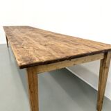 Large XXL farmhouse table in solid pine with 1950s tapered legs.