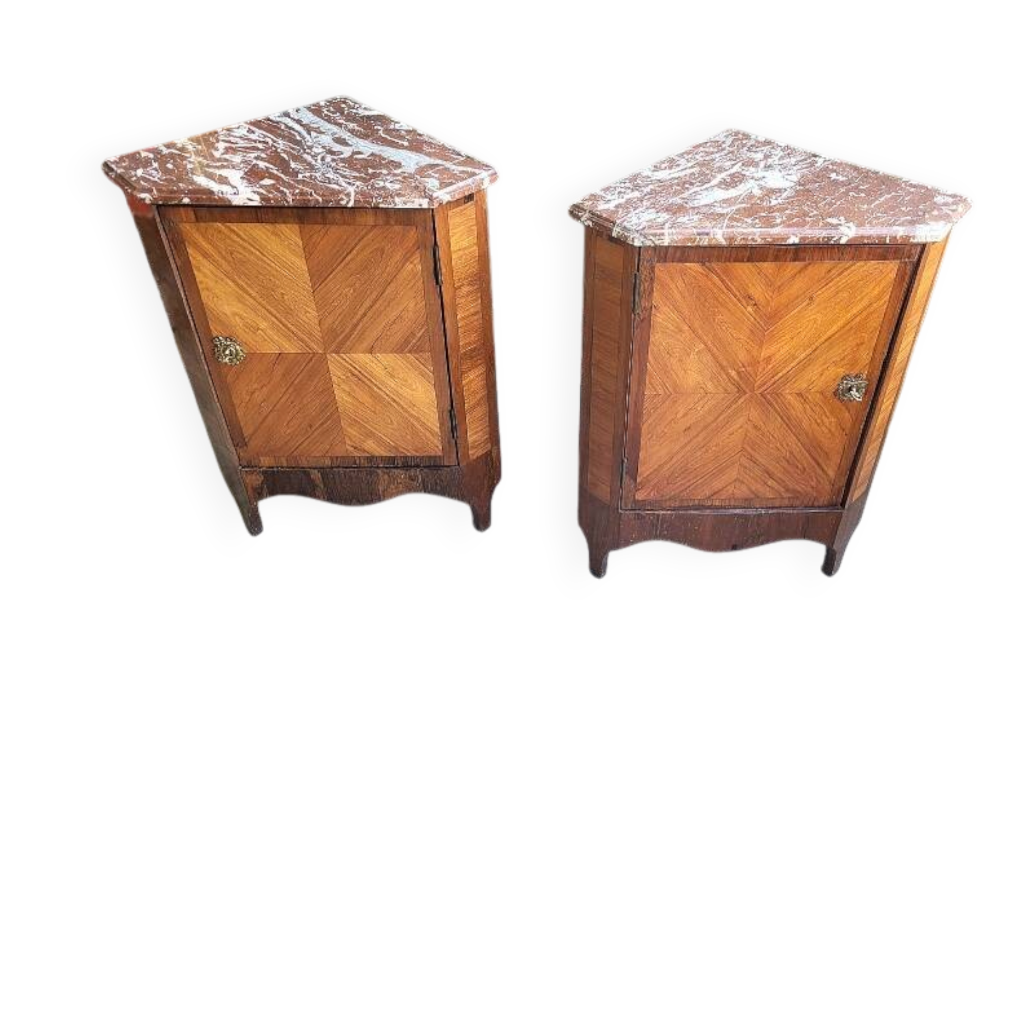 Pair of corner cabinets louis xvi corner furniture from the 18th century with a top ma
